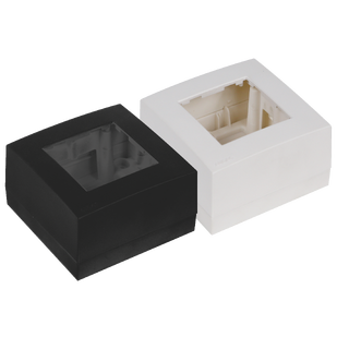 Audac WB45S/B, Veggboks single Sort Surface Mount Box single - 45 x 45 mm